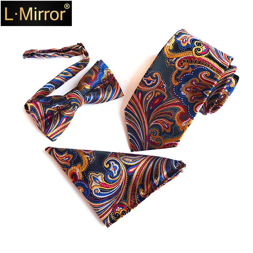 

L.Mirror 3 шт./компл. мужской галстук Карманный квадратный платок галстук-бабочка набор-лучший подарок для Свадебная деловая Вечеринка Подарки ...