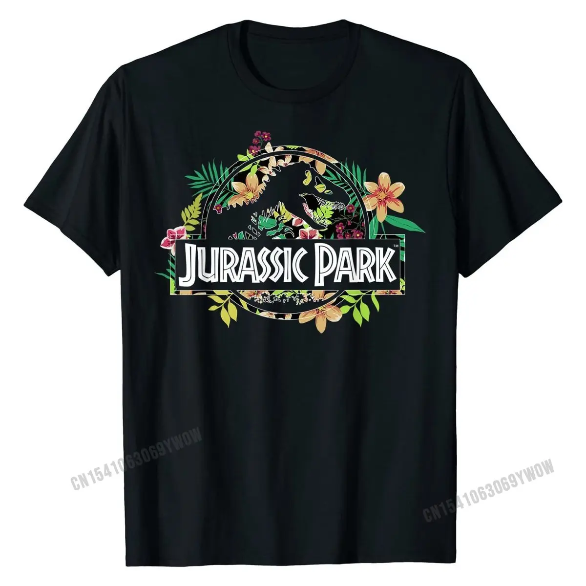 Jurassic Park Floral Tropical Fossil Logo Graphic T-Shirt Cotton T Shirts for Men Normal Tees Rife Design | Мужская одежда