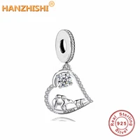 2022 spring fashion 925 sterling silver mama bear heart dangle charm bead fit original brand bracelet necklace jewelry gift