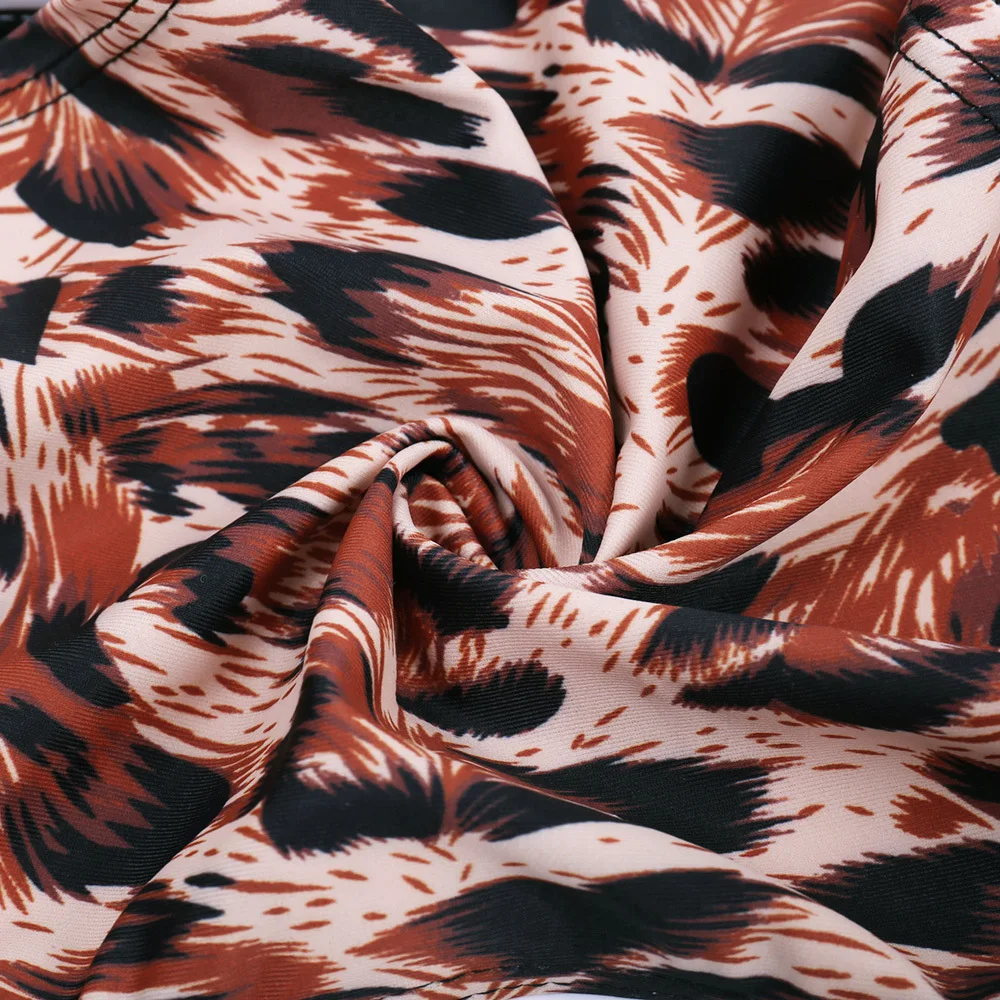 

The new sexy beach print leopard print swimwear set bikini two-piece set