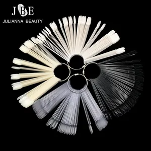 Веер для ногтей, 50 шт.компл., Круглый, прозрачный, белый