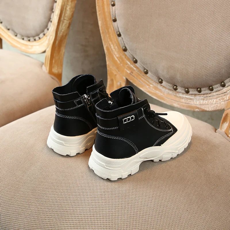 Новая Осенняя детская кожаная обувь для мальчиков спортивная девочек удобная