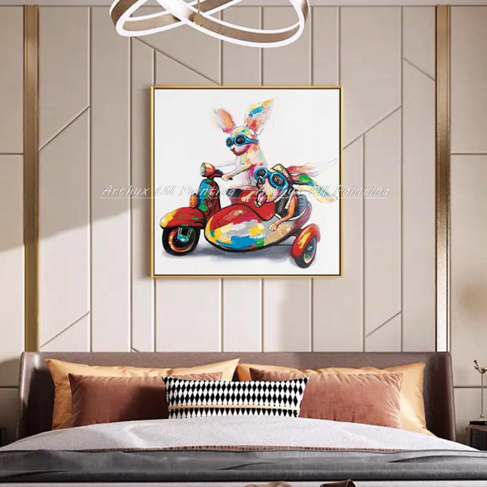 Артикс поп-арт ручная роспись собака картина маслом на холсте современная