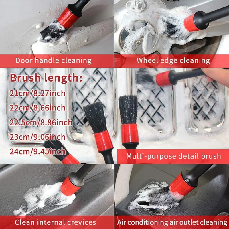 

12PCS Car Detailing Brush Set Window Water Scraper Microfiber Cloth Air Condition Brush for Cleaning Interior, Exterior
