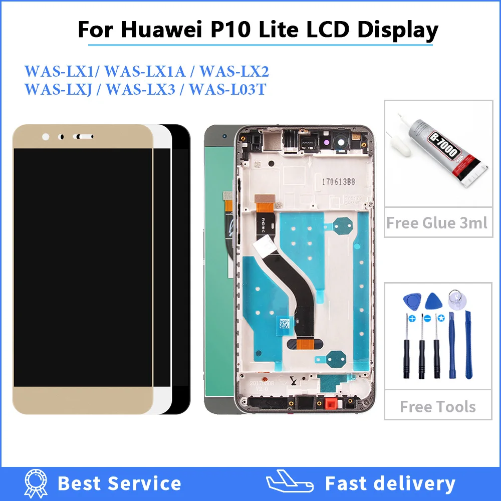 5 2 дюймовый жк дисплей с рамкой для HUAWEI P10 Lite + сенсорный экран |Экраны мобильных