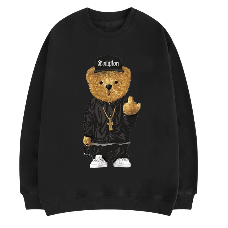 

100% Cotton Trendy Bear Hoodie Women 2021 Winter Long-sleeved Sweatshirt Loose Pullover Oversized Hoodie Men's And Women's Tops