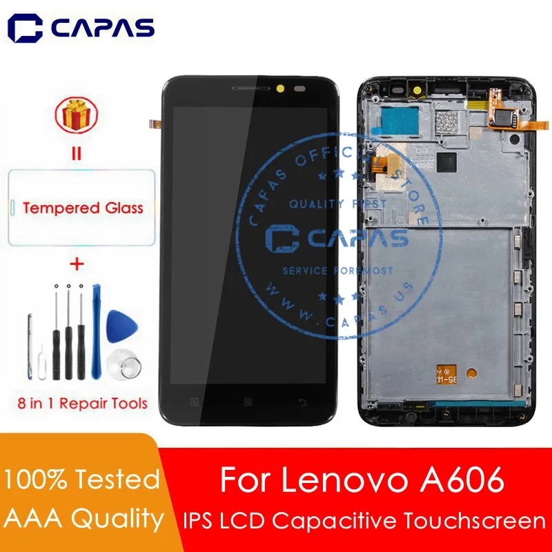 Для Lenovo A606 ЖК-дисплей + рамка IPS LCD емкостный сенсорный экран для ЖК-экран Замена