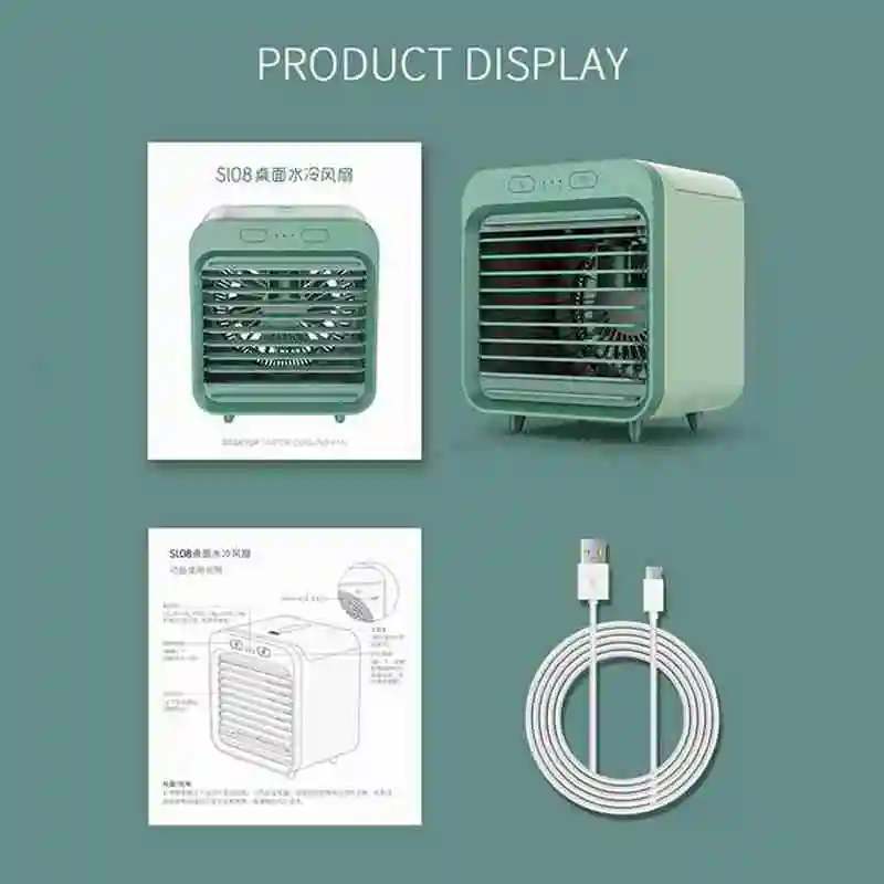 

Mini portable cooling air conditioner desktop artifact humidifier air spray water purifier fan with cooler V3Q8