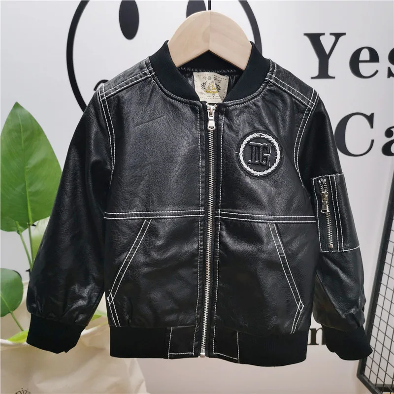 

Children's Leather Jackets 2019 Autumn New Children's Clothing Baby Boys PU Casual Coats Toddler Outwear Boys Jackets 2-7 Years