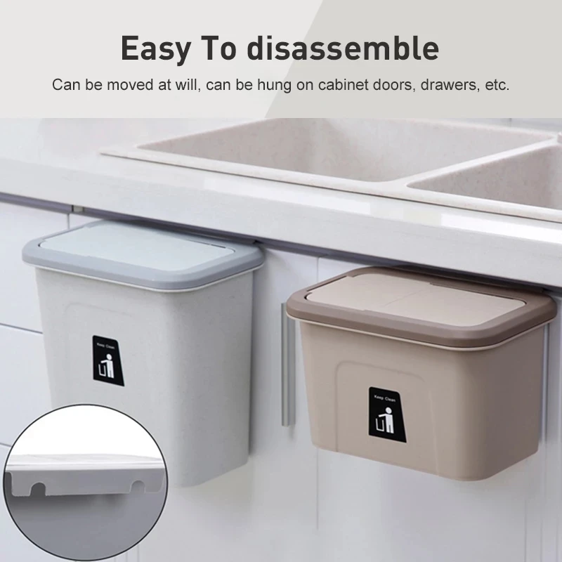 kitchen cabinet door hanging waste bin trash can wall mounted folding garbage can car bathroom toilet waste storage bin with lid free global shipping