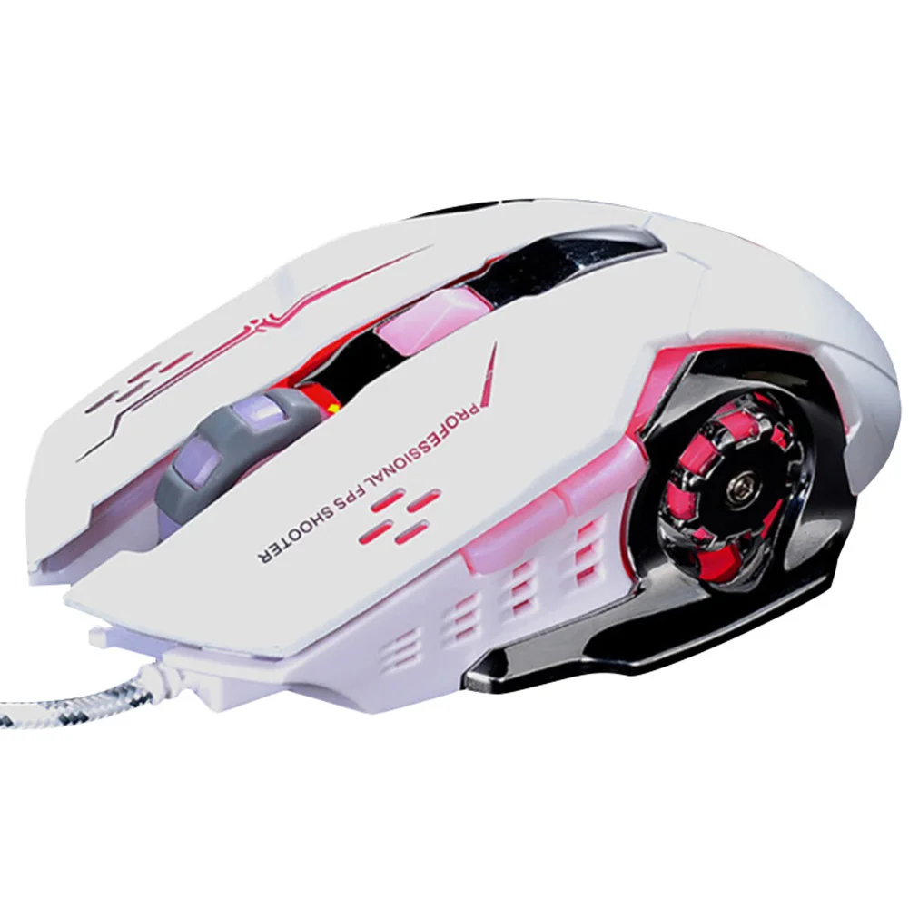 V5 проводной светодиодный с подсветкой 4000 dpi оптическая USB эргономичная игровая