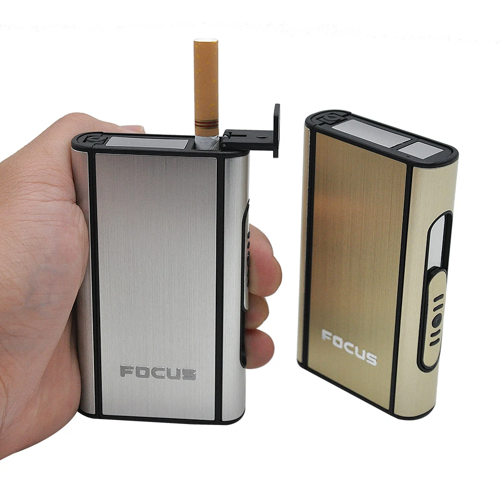FOCUS Cigarette чехол шлифованный алюминий металлический Карманный держатель 8 шт.