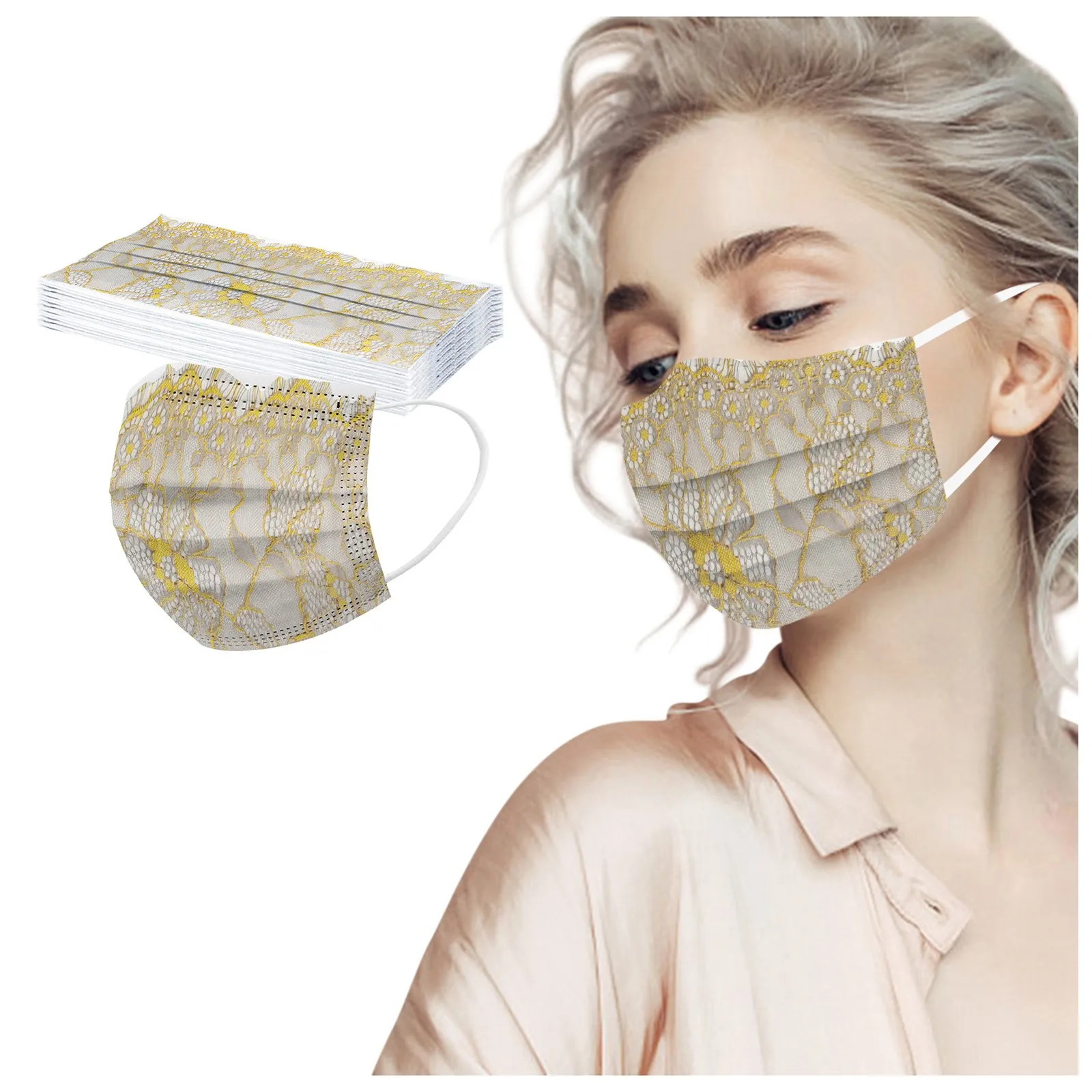 Маска одноразовая трехслойная с петлями для ушей 10 шт.|Аксессуары костюмов| |