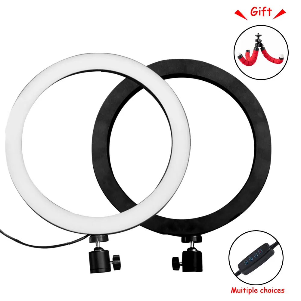 Светодиодный кольцевой светильник для селфи с регулируемой яркостью 16/26 см 3200 5600K