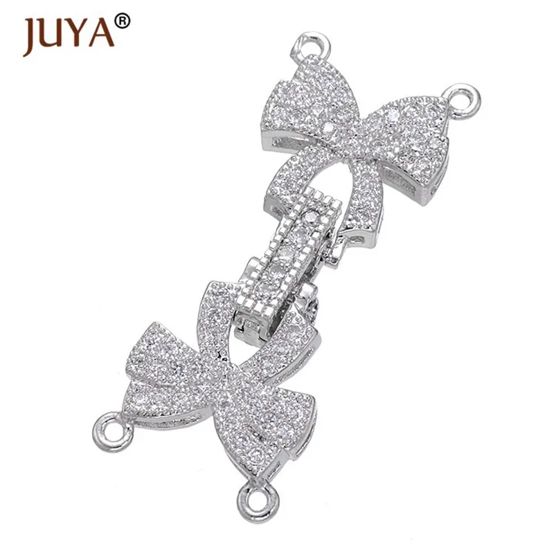 silver Золотая Серебряная бабочка из розового золота очаровательные застежки аксессуары для жемчужное ожерелье делая браслеты ожерелья своими руками крючки застежка - Цвет: silver