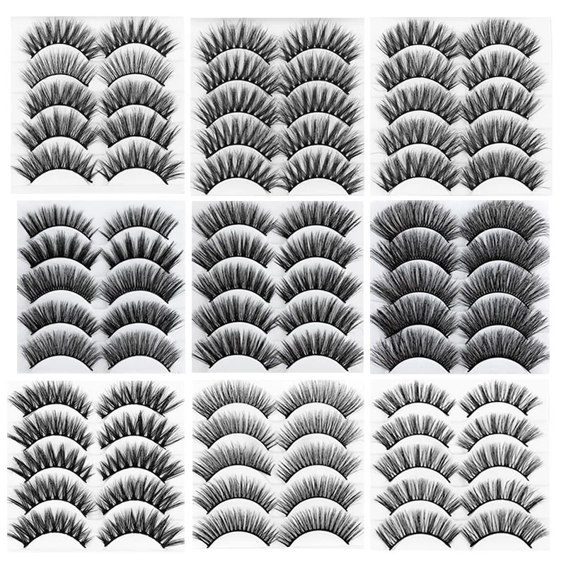 Норковые ресницы AY 2020 Новинка 5 пар натуральные/толстые 5D Искусственные