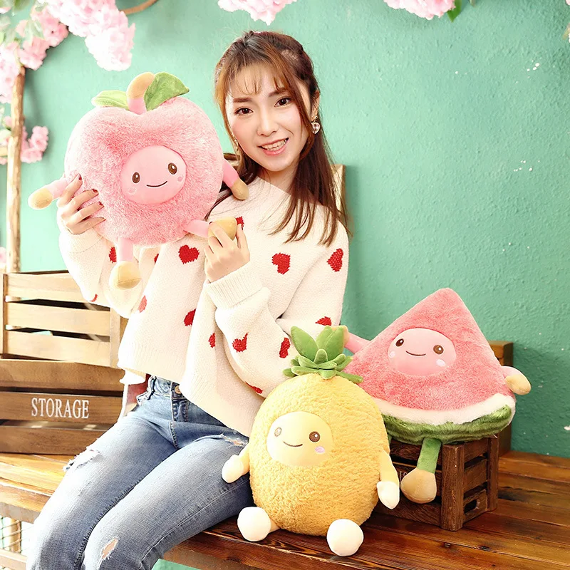 Kawaii подушка в форме фрукта арбуз яблоко сосновая плюшевая игрушка мягкая кукла