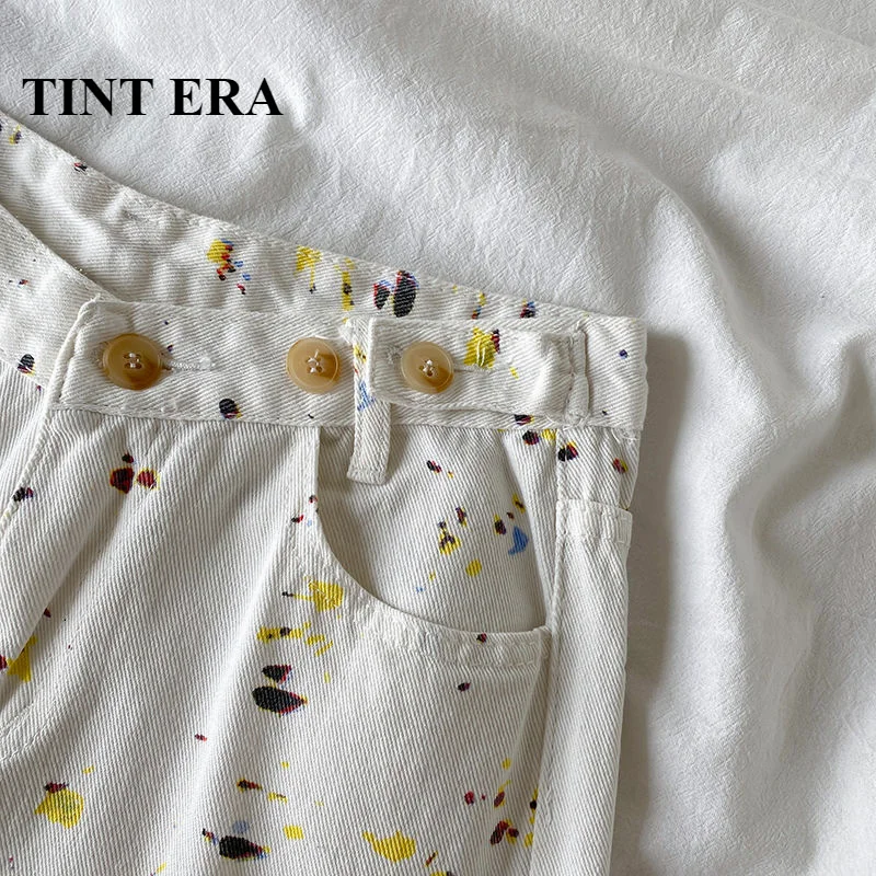 

Широкие брюки TINT ERA, Женская свободная прямая одежда, новинка 2021, весна-осень, тонкие универсальные модные повседневные брюки с брызгами Y2K