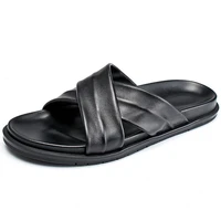 designer slippers mens genuine leather roman cowhide platform sandals men slippers flip flops outdoor sandals men summer sandals