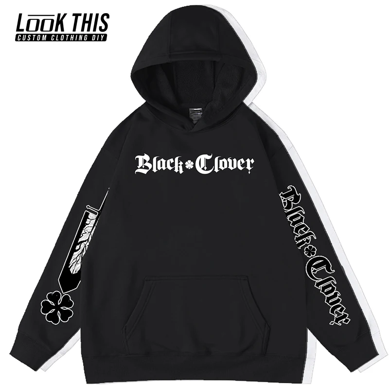 

Black Clover Goth Letter Men's Anime Hoodies Sweatshirts Oversized Hoodie Funny Hooded Autumn 2021 Fleece Hoody Male Tops