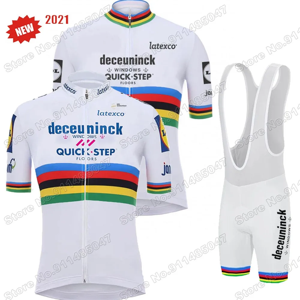 Фото Чемпион мира Quick Step 2021 Джулиан Alaphilippe Велоспорт Джерси комплект футболка с