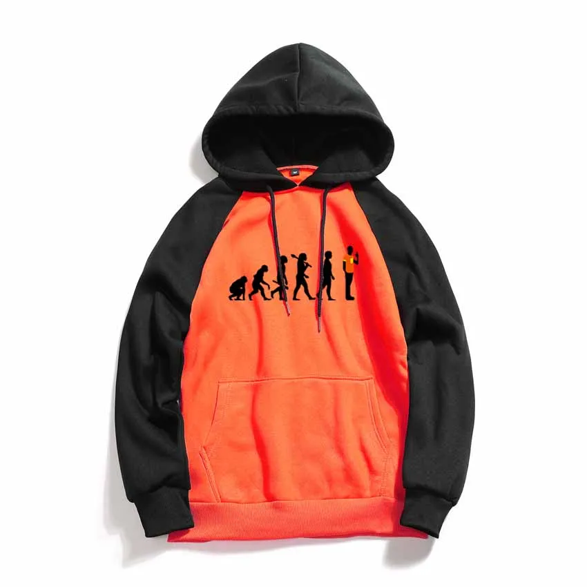 

Autumn Winter New Color Block piece together Skateboard Print Sweatshirt Hoodie Casual Harajuku Pullovers Unisex Coat Sweatshirt