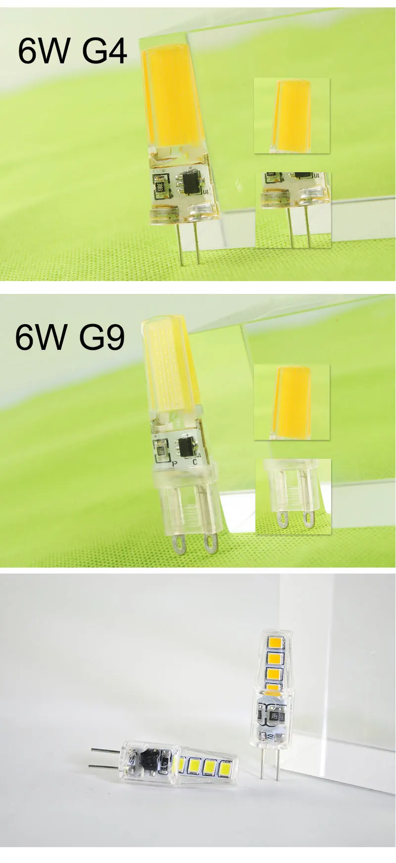 10 шт. светодиодный G4 G9 затемнения светодиодный светильник 220V AC DC 12V светодиодный COB светильник светодиодный G9 3 Вт 6 Вт 10 Вт SMD 2835 Светодиодный светильник ing заменить галогенные точечный светильник