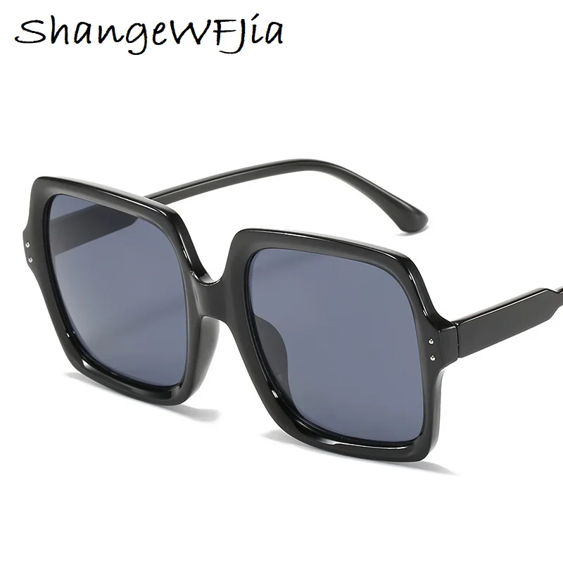 

Fashion Square Sunglasses 2021 Women New Vintage Shades Woman Brand Designer Luxury Oversized Sun Glasses UV400 Eyewear