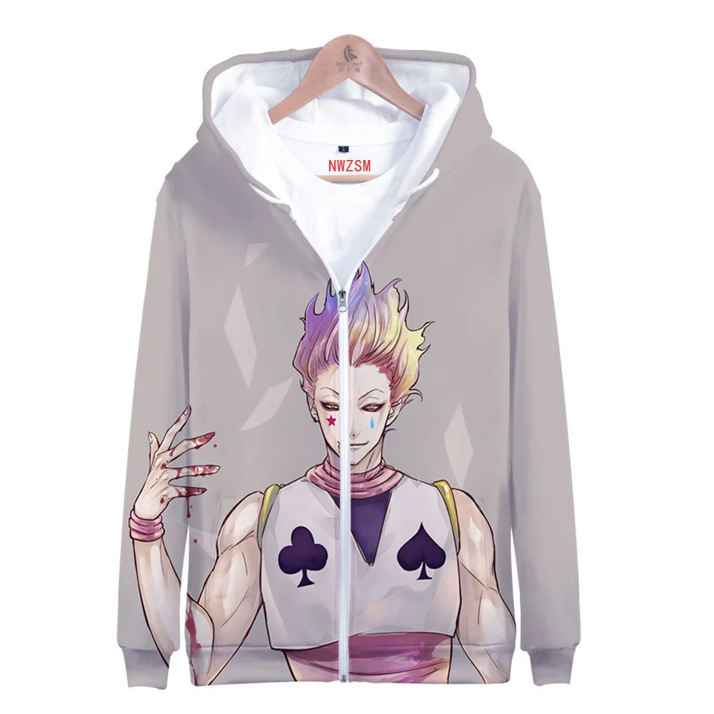Толстовка с капюшоном Hunter X на молнии HXH Killua HIsoka костюм для косплея уличная одежда