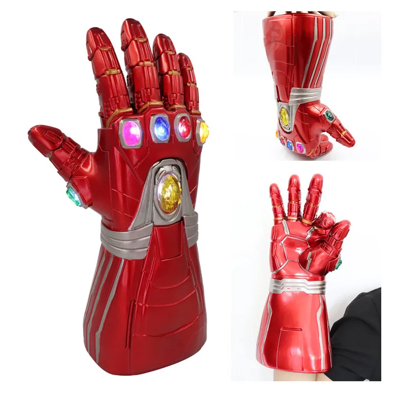 Новые мстители Endgame Marvel супергерой Tony Stark для косплея Железного человека перчатки Бесконечность гаунтлет правая рука танос перчатки со светодиодами игрушка