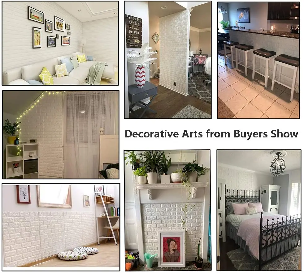 

Wall Stickers DIY 3D Brick Wall Pattern Sticker Self-adhesive Waterproof Wallpaper Flower Pattern 3D Children's Room Wallpaper