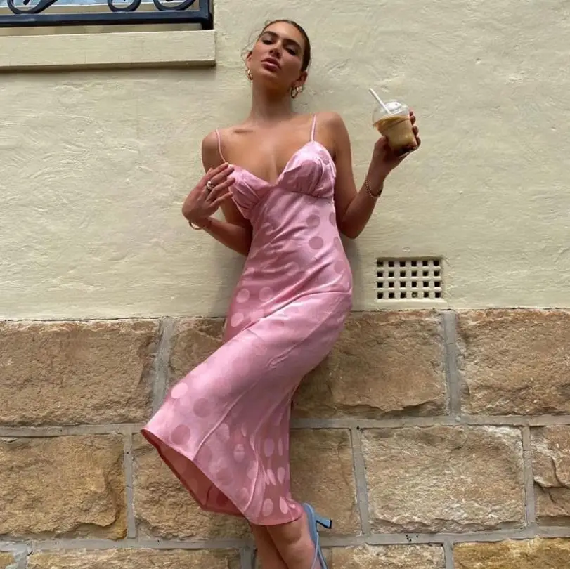 2021 новые женские модные туфли с низким вырезом на спине узор в горошек платье