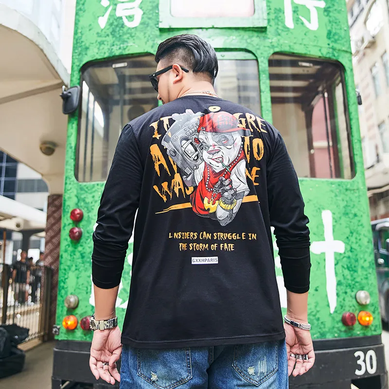 t19611 Осень, 5XL, 6XL, 7XL размера плюс, GXXH, брендовая Футболка с принтом, Мужская забавная футболка с круглым вырезом, уличная Мужская одежда, больше размера, d, Мужская футболка - Цвет: t19611