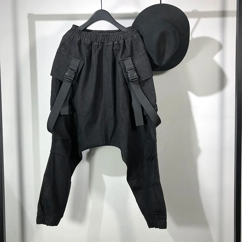 Мужские джинсы шаровары Owen Seak однотонные прямые с покрытием одежда для улицы