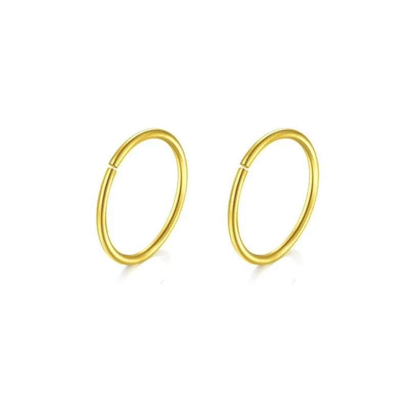 gold 925 пробы серебряные маленькие серьги-кольца для женщин золотые круглые серьги Оригинальные вечерние Ювелирные изделия Подарки Новинка - Окраска металла: gold