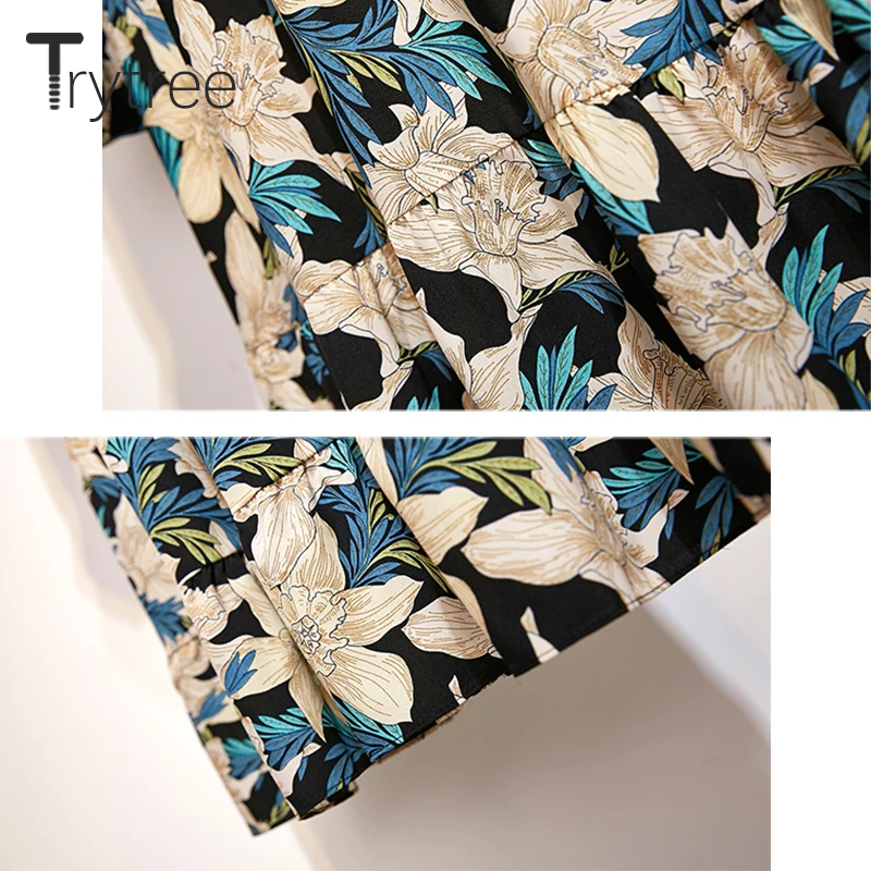 Женское Повседневное платье с v образным вырезом Trytree свободное офисное