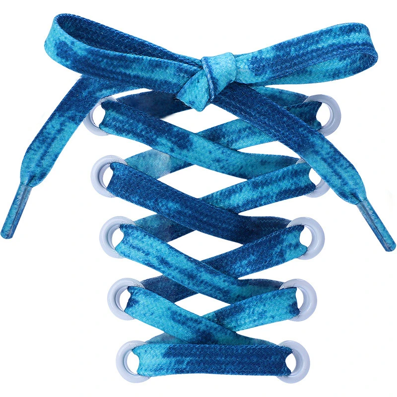 Tie-dyed Shoelaces Flat AF1 Sneakers Shoelace Basketball Shoes Personality Color Sports Shoe Laces Rope Wholesale Fashion New