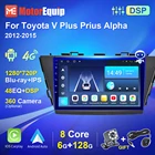 Автомагнитола 2DIN для Toyota V Plus Prius Alpha LHD RHD 2012-2015, мультимедийный видеоплеер с GPS-навигацией для Carplay