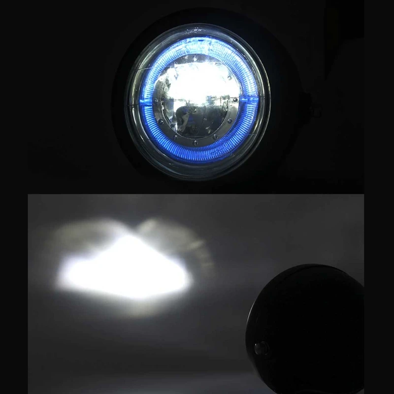 

Universal 6.5" LED Motorcycle Headlight Hi / Lo Beam Angel Eye Headlamp Motorbike Fog Lamp