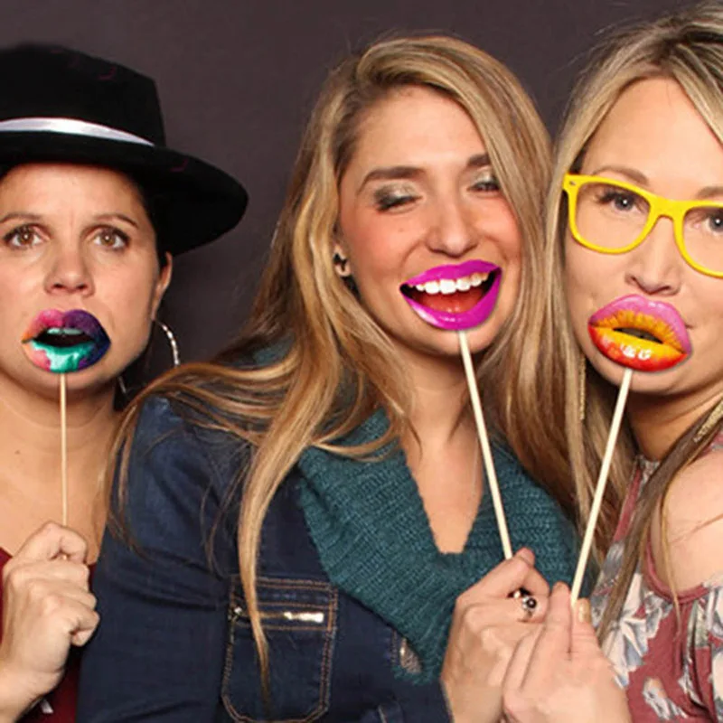 Забавная Свадебная фотокамера маска для губ очки Усы невесты реквизит