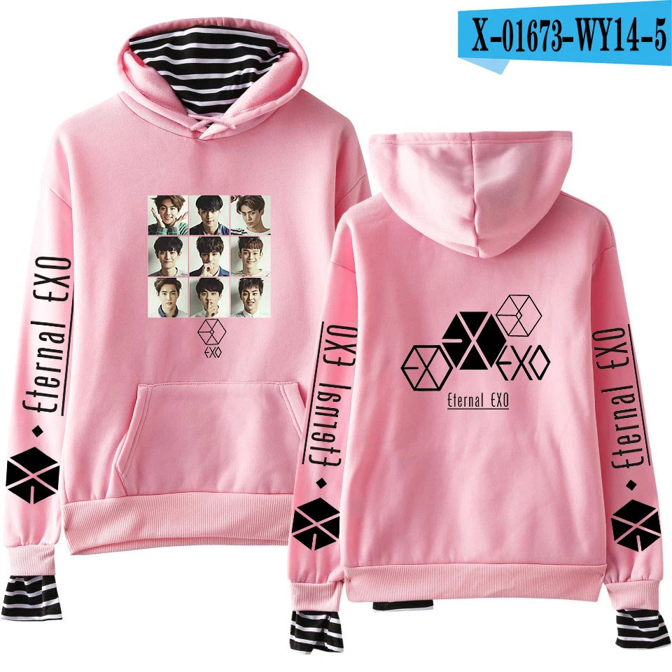 Тёмно-синий EXO PLANET#5 толстовки KPOP хлопковые водолазки негабаритный свитер с капюшоном для женщин EXO PLANET#5 толстовки moletom плюс размер - Цвет: Тёмно-синий