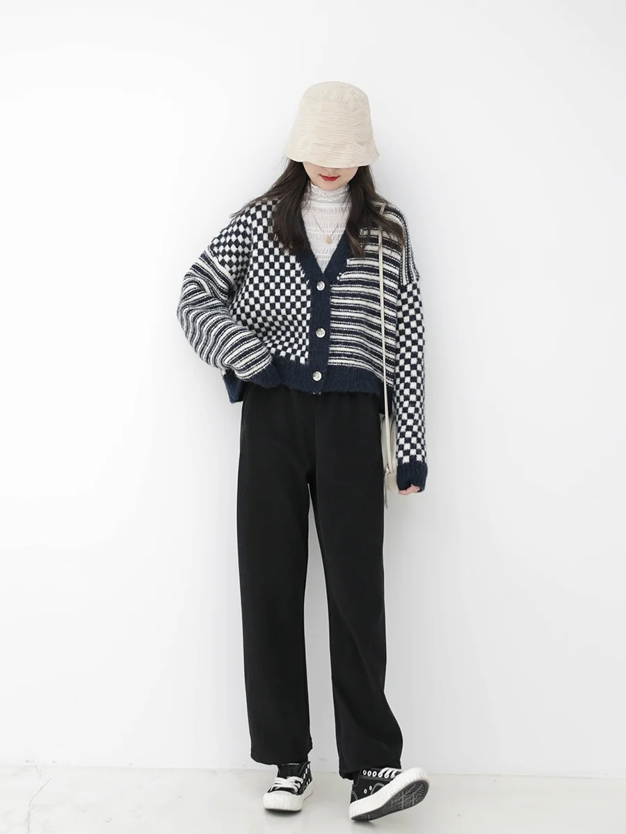 Свитер с длинным рукавом пуговицы кардиган оверсайз уличный рукав летучая мышь