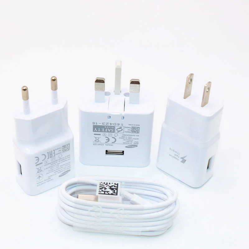 Зарядное устройство Samsung с USB портом для быстрой зарядки кабель Type C 1 2 м Galaxy S10 S9 S8