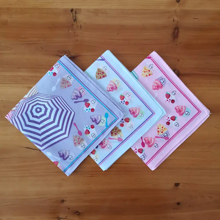 3 шт. винтажный хлопковый цветочный носовой платок с принтом в виде кота для детей