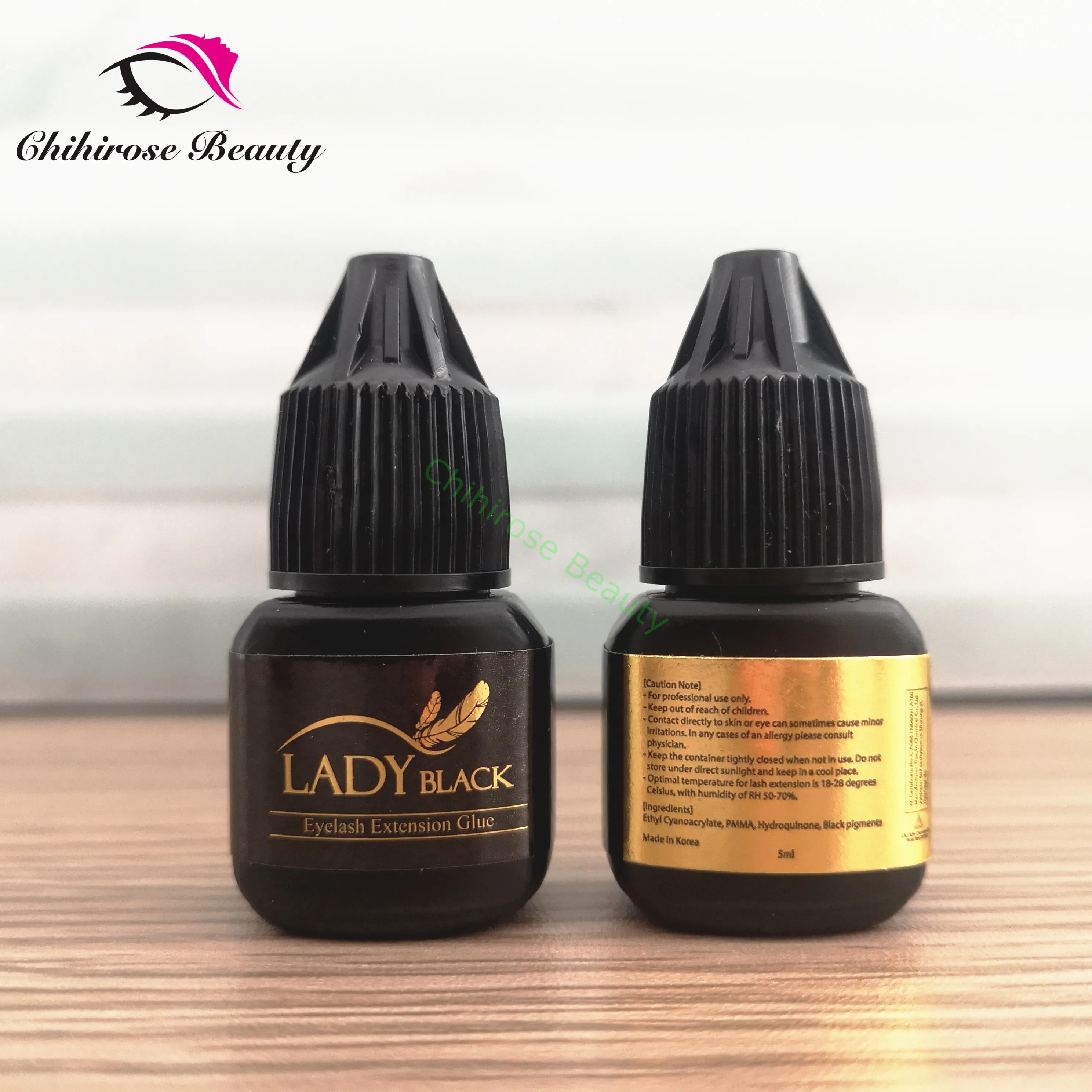 Клей для наращивания ресниц black Lady 5 бутылок оригинал низкое раздражение быстрая