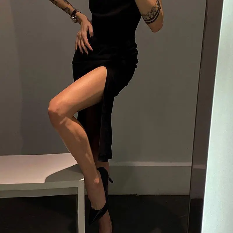 

Black Sexy Dress Women Spaghetti Strap Dresses Female High Waist Sheath Club Dress Short Summer 2021 Mini Sleeveless Sling