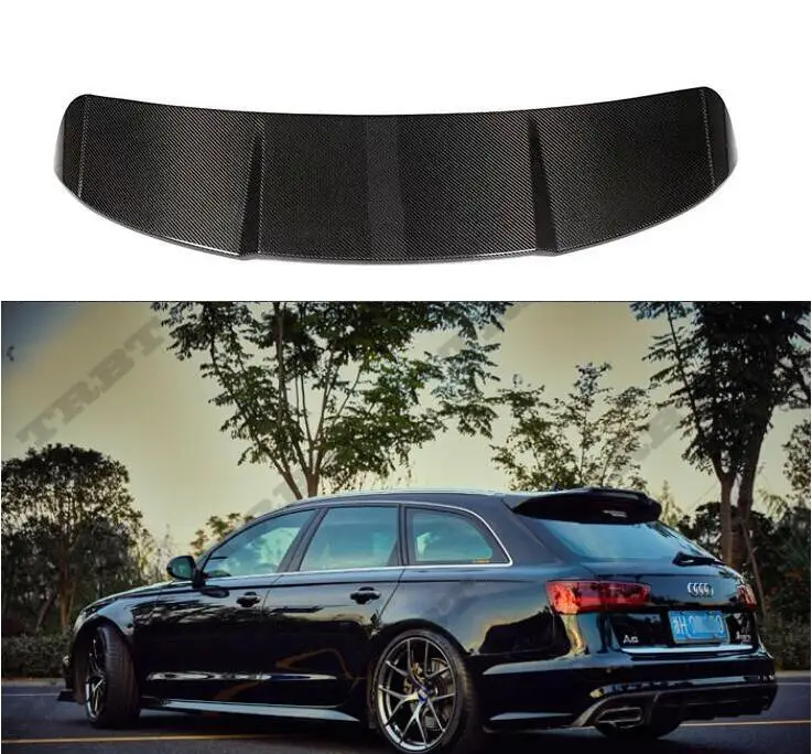 A6 Avant Реальные углеродного волокна заднего крыла багажник выступ Спойлеры для Audi