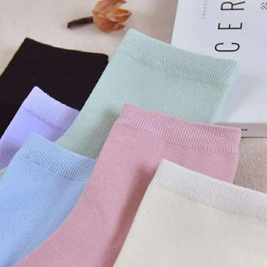 

[5 Pairs] Socks women cotton sock autumn and winter models women Korean candy-colored calcetines mujer cute ropa de mujer