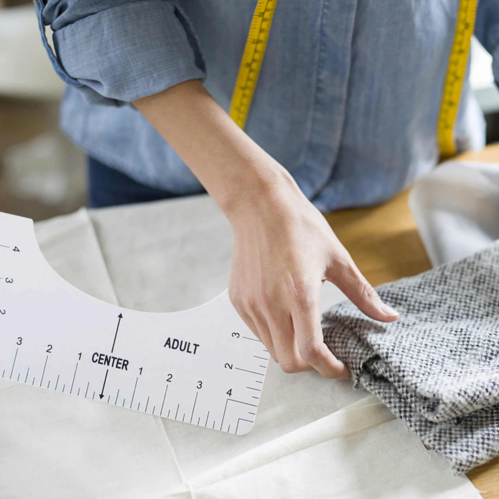 

4PCS T-Shirt Alignment Ruler Craft Ruler PVC T-Shirt Measuring Tool White for Making Fashion Center Design Adult Size 9.9*4.9in