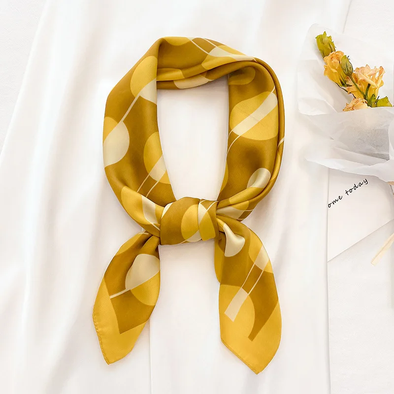 Платок женский Шелковый квадратный с принтом летний |